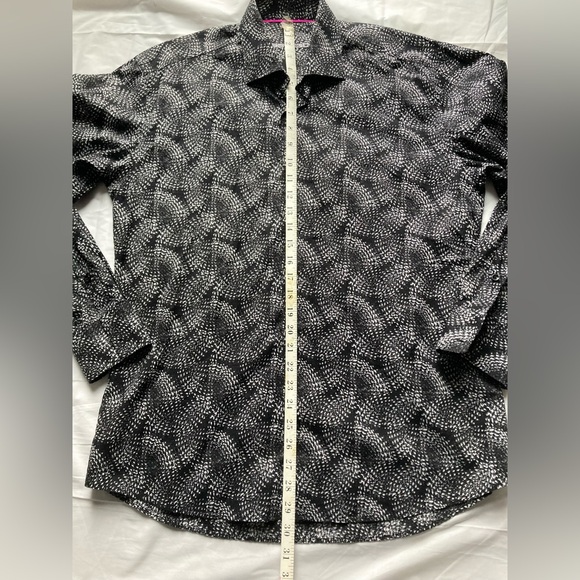 Men’s Bertigo Long Sleeve Button Up Black/White Design Print Shirt Sz Large - Picture 6 of 10